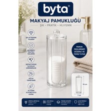 Şeffaf Kapaklı Makyaj Pamukluğu – Pamuk Ped Düzenleyici ve Banyo Organizer Kutusu
