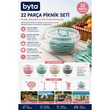 22 Parça Piknik Seti – 4 Kişilik Taşıma Kutulu Kamp ve Piknik Yemek Takımı