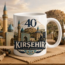 Ajans 313 Kırşehir Temalı 40 Plaka Ahilik Başkenti Ahi Evran Figürlü Seramik Kupa Bardak