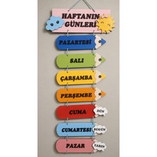 Morana Design Haftanın Günleri Sınıf Panosu – Ahşap Kalem Modeli, Dün Bugün Yarın Göstergeli