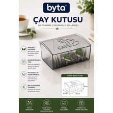 Kapaklı Çay Poşeti Saklama Kutusu Şeffaf Tea Bag Organizer Mutfak Düzenleyici