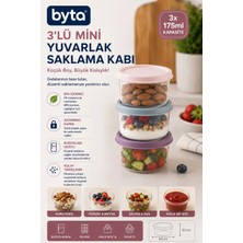 3'lü 175 ml Mini Yuvarlak Saklama Kabı Seti Kapaklı Bpa Free Gıda Saklama Kabı