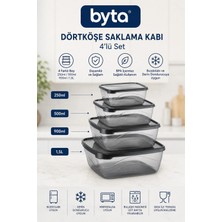 4'lü Kare Saklama Kabı Seti 250 ml - 500 ml - 900 ml - 1,5 L Bpa Free Gıda Saklama Kabı Buzdolabı ve Mikrodalgaya Uygun