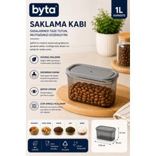 1 L Kapaklı Erzak Saklama Kabı Bpa Free Şeffaf Bakliyat, Kahve, Çay ve Gıda Saklama Kabı
