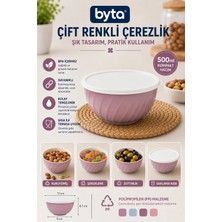 Çift Renkli Çerezlik 500 ml Pp Plastik Kapaklı Kuruyemiş, Zeytin ve Saklama Kabı