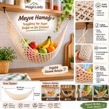 Magic Lady Asılı Meyve Hamağı – Pamuklu File Mutfak Düzenleyici