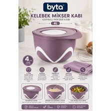 4 Litre Kapaklı Mikser Kabı – Bpa Içermeyen Çok Amaçlı Karıştırma, Hamur Yoğurma ve Gıda Saklama Kabı
