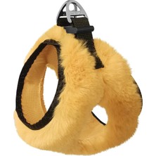 Aydogan's Dy Üç Kilitli Peluş Kedi Köpek Göğüs Tasması 20-24 cm -Small Sarı
