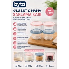 4'lü Süt ve Mama Saklama Kabı Seti 175 ml – Bpa Içermez, Kapaklı Gıda Saklama Kabı