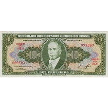 Banknoting Brezilya 10 Cruzeıros 1958 Çil.