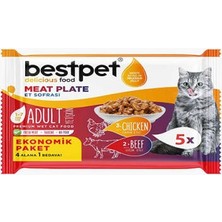 Bezos Sığır Etli ve Tavuk Etli Taurinli Tahılsız Yetişkin Kedi Konservesi 5X85 GR