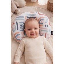 Ubeybi %100 Pamuklu Terletmez Bebek Baş Destek Yastığı Universal Puset Bebek Arabası ve Oto Koltuğu Yolculuk Yastığı Oeko-Tex® Sertifikalı - Modern Kemerler