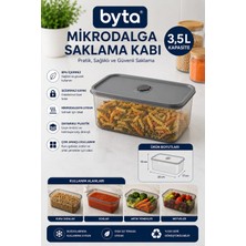 3,5 L Mikrodalgaya Uygun Kapaklı Plastik Saklama Kabı Çok Amaçlı Gıda Saklama Kutusu