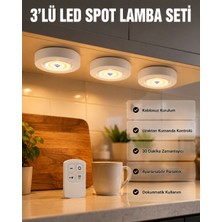 Kablosuz 3 Lü Spot LED Lamba Seti Uzaktan Kumandalı Enerji Tasarruflu Aydınlatma - Lisinya
