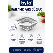 Katlanabilir Kare Silikon Mutfak Süzgeci | Sebze Meyve ve Makarna Süzgeci