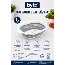 Katlanır Oval Süzgeç 31X24X10 cm Çok Amaçlı Meyve Sebze Yıkama ve Makarna Süzme Sepeti