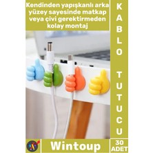 Wintoup #askı Masaüstü Düzenleyici Çok Amaçlı Duvar Kancası Sevimli Klips El Şeklinde Kablo Tutucu 30 Adet