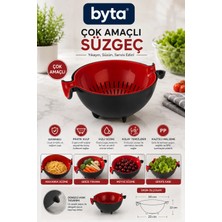 Çok Amaçlı Mutfak Süzgeci – Sebze, Meyve, Makarna Yıkama ve Süzme Kabı, Ergonomik Kulplu Bpa Içermeyen