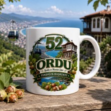 Ajans 313 Ordu Temalı 52 Plaka Fındığın Başkenti Tasarımlı Seramik Kupa Bardak