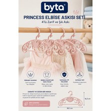 Princess 4'lü Bebek Elbise Askısı – Dekoratif Pp Plastik Çocuk ve Bebek Kıyafet Askı Seti