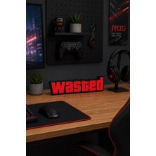 Craftopya Wasted Yazılı Oyuncu Odası Masaüstü ve Duvar Dekoru - Gamer Yayıncı Arka Plan Biblo (20 Cm)