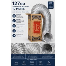 Günlüler 127 mm 10 Metre Alüminyum Esnek Telli Aspiratör ve Davlumbaz Borusu
