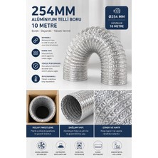 Günlüler 254 mm x 10 Metre Esnek Alüminyum Telli Aspiratör ve Havalandırma Borusu