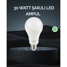 Şarjlı LED Ampul 30 Watt Soğuk Beyaz - Lisinya