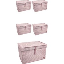 Düzenleyici Kutu Organizer Cırtlı Saklama Hurç Maxi Boy 30CM x 40CM x 50CM (5 Adet) ( Lisinya )