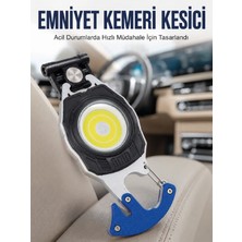 Şarjlı Acil Durum Feneri Elektronik Çakmak Tornavida ve Emniyet Kemeri Kesicili Taşınabilir El Feneri - Lisinya