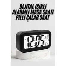 Dijital Masa Saati Termometre Takvim LED Ekran Pilli Ev Ofis Masası - Lisinya