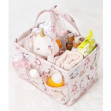 Baby Kullanımı Kolay Desenli Taşınabilir Bakım Çantası (Pembe) ( Lisinya )