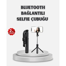 Kablosuz Bluetooth Selfie Çubuğu – 360° Dönebilir Başlık, Taşınabilir ve Şık Tasarım - Lisinya
