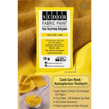 ArtMaster Sarı Kumaş Boyası Toz 12 gr 1 Adet Südor Toz Kumaş Boyası Kot Pantalon Gömlek Tişört Tekstil Kumaş Boyası 1 Adet
