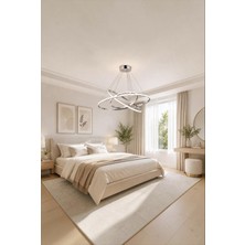 Elizim Home Lighting 3 Halkalı LED Kumandalı Krom Avize – Yatak Odası-Oturma Odası- Salon Modern Sarkıt Tasarım