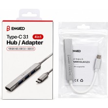 Zenviaa Type-C 3.1 Giriş 4ın1 USB Çoğaltıcı 4 Anahtarlı Port - Hı-Speed USB 3.0 - USB 2.0 Hub