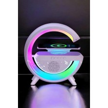 Bluetooth Hoparlör Dijital Göstergeli Wireless Şarj Rgb Işıklı