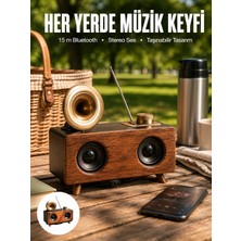Bluetooth Hoparlör Ahşap Klasik Retro Gramofon Bluetooth Müzik Kutusu