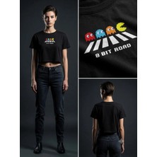 Pod 8-Bit Yolculuk Stili Crop Top T-Shirt