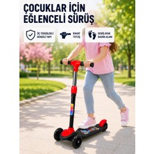 Çocuk Scooterı 3 Tekerlekli Denge Destekli Ayarlanabilir Gidonlu Çocuk Skuteri