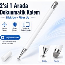Sneezy Samsung Galaxy Tab A11+ Plus X230 Ile Uyumlu Çift Uçlu Dokunmatik Kalem Disk Fiber Uç