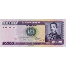 Banknoting Bolivya 10.000 Peso 1984 Çil.