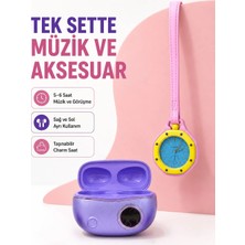 Kablosuz Kulaklık ve Pembe Çanta Charm Saat Ikili Kampanya Seti Şarj Kutulu Taşınabilir Tasarım