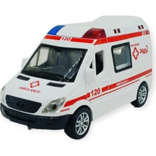Meks Ambulans Arabası Işıklı Sesli Sürtmeli Plastik 15CM - 1 Adet