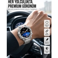Akıllı Saat Çelik Kordonlu Amoled Ekran Android ve Ios Uyumlu Çağrı Cevaplayabilen Yeni Nesil