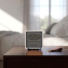 Miaju Hat Sanatı Çizgileriyle Besmele Yazılı Minimalist Dekoratif Parça, Çalışma Masası ve Kitaplık Için Estetik Süs 10X10 cm