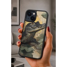 BG AKSESUAR iPhone 15 Plus Uyumlu Timsah Desenli Kamera Korumalı Darbelere Dayanıklı Kılıf