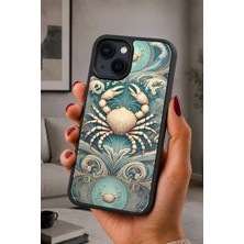 BG AKSESUAR iPhone 15 Uyumlu Yengeçsembolü Desenli Kamera Korumalı Darbelere Dayanıklı Kılıf