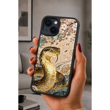 BG AKSESUAR iPhone 13 Mini Uyumlu Yılan Desenli Kamera Korumalı Darbelere Dayanıklı Kılıf