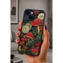 BG AKSESUAR iPhone 15 Uyumlu Amanita Desenli Kamera Korumalı Darbelere Dayanıklı Kılıf
